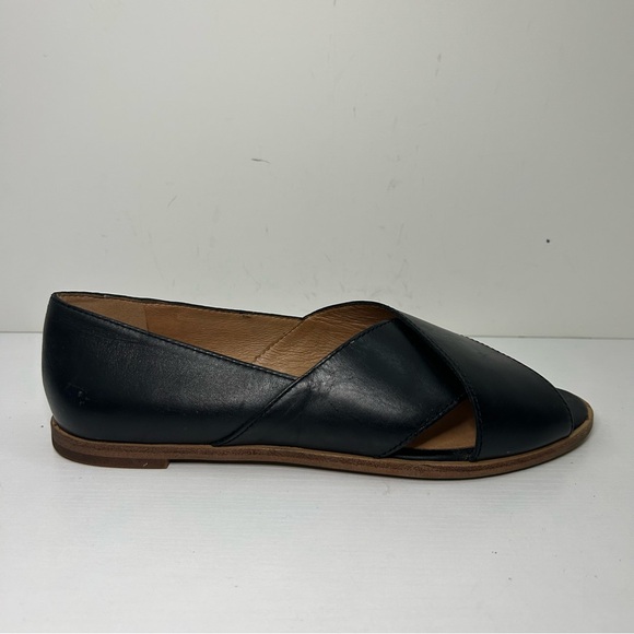 Madewell The Blaine Crisscross Flat Black Leather Size 7.5 - Picture 14 of 16